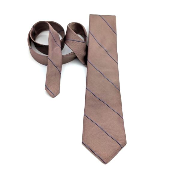 Vintage Balenciaga Paris Silk Repp Tie Diagonal Stripes Understated Made in USA - Picture 4 of 9